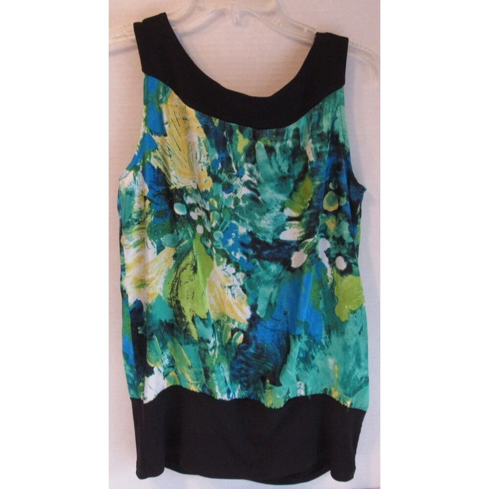 B Wear Byer California Sleeveless Tank Top Watercolor Print Size Large - Picture 2 of 3